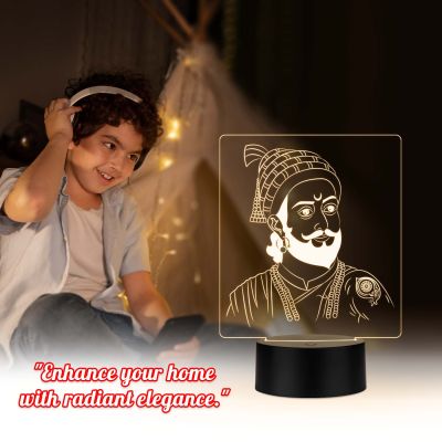 Chhatrapati Shivaji Maharaj Design Night Lamp